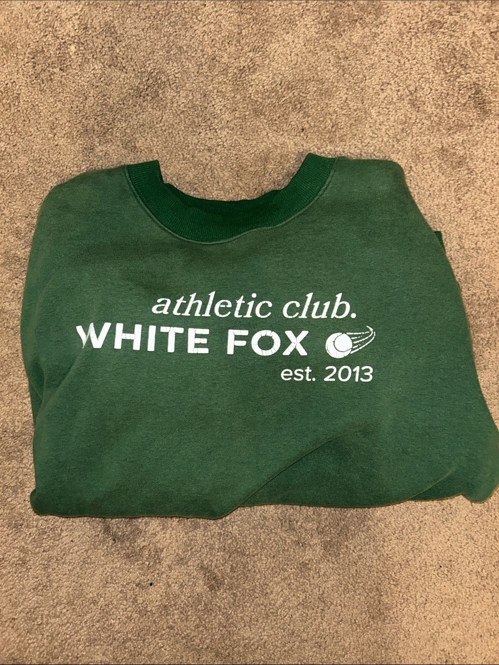 White Fox Boutique Green Athletic Club Crewneck Sweatshirt